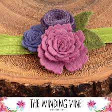 Plum Purple Felt Flower Headband Clip Barrette For Baby Etsy Felt Flowers Felt Flower Headband Handmade Felt