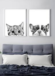 Large Black And White Animal Prints Animal Prints For Nursery Dog Art Black Cat Decor Dog Decor Etsy In 2020 Dog Nursery Art Black Cat Decor Dog Wall Art