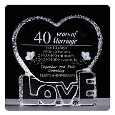 Rubies make a great gift for him and for her. 40th Anniversary Wedding Gifts A Heart Shape Crystal Ornament Laser Engraved Memorable Souvenir Presents For Wife Or Husband Party Favors Aliexpress