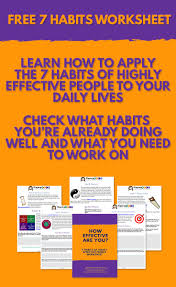 7 Habits Of Highly Effective People Free Worksheet Highly Effective People 7 Habits Education Lesson Plans