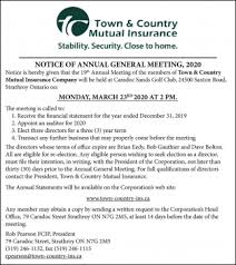 Ankeny, ia 50023 get directions. Notice Of Annual General Meeting Town Country Mutual Insurance