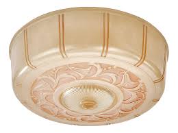 Inspired by art deco commercial lights, it features a. Vintage Art Deco Glass Shade For Ceiling Flush Mount Fixture Chairish