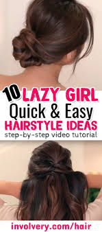 The remaining tail hair is evenly distributed around the gum. 10 Easy Lazy Girl Hairstyle Ideas Step By Step Video Tutorials For Lazy Day Running Late Quick Hairstyles Clever Diy Ideas Lazy Girl Hairstyles Easy Everyday Hairstyles Easy Hairstyles Quick