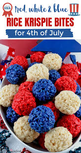 Red White And Blue Rice Krispie Bites Recipe In 2020 Rice Krispies Homemade Rice Krispies Treats Homemade Rice Krispies