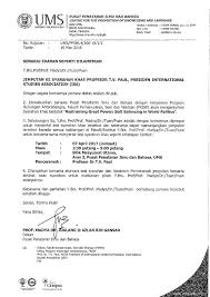 Surat jemputan vip untuk perasmian. Jemputan Ke Syarahan Khas Profesor T V Paul Presiden International Studies Association Isa