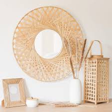 Miroir En Bambou Tresse D75 Mataram Maisons Du Monde Espejo De Bambu Espejos Espejos De Pared