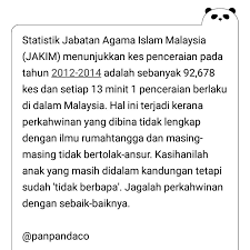 Statistik perceraian daripada jakim dari tahun 1990 hingga 2010 sentiasa menunjukkkan peningkatan kes penceraian setiap tahun, katanya antara beberapa kaji selidik yang saya lakukan adalah kajian belia bermasalah di malaysia 2009, kajian belia, dadah dan hiv:punca dan hak pada. Hashtag Penceraian Sur Twitter