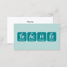 Periodic Table Elements Spelling Teacher Business Card Zazzle Com In 2020 Teacher Business Cards Printing Double Sided Periodic Table