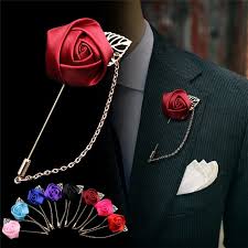 Smiling man in suit with bouquet of red roses waiting for girlfriend in restaurant. Men S Suits Gold Leaves Roses Brooches Corsage Flowers Handmade Lapel Pin Brooch Buy Brooches Roses Brooches Men S Roses Brooches Product On Alibaba Com