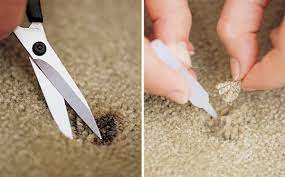 Fix a carpet burn with carpet patches (inserts). Apartment Therapy Carpet Repair Burn Marks How To Clean Carpet
