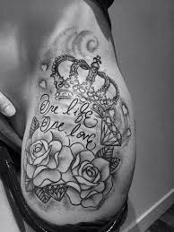 My Tattoo Finally Finished Thigh Tat Crown Roses Hearts Diamonds Princess One Life One Crown Tattoos For Women Diamond Tattoo Designs Trendy Tattoos