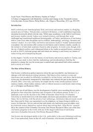 Pdf Oral History And Memory Studies In Turkey