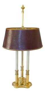 French Bouillotte Lamp With Burgundy Leather Shade Sold Lamp Table Lamp Lamp Shade