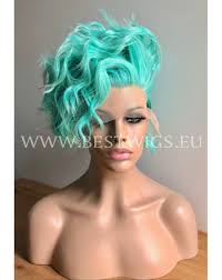 Using only one bottle you can create up to 30 full head colours and achieve a spectrum of unreal. Synthetic Lace Front Wig Wavy Aqua Green Short Hair