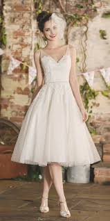 Vintage white dresses for every occasion nothing is sweeter than a white dress in a vintage style, darling. 24 Exclusive Knee Length Wedding Dresses Wedding Dresses Guide Tea Length Wedding Dress Vintage Knee Length Wedding Dress Belle Wedding Dresses