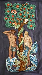 My Crewel Embroidery The Tree Of The Knowledge Of Good And Evil After William Morris Woodpecker Tapestry And Lucas Cranach S Painting Orgu