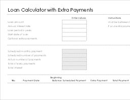 Loan Calculator With Extra Payments Excel