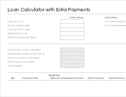 loan calculator with extra payments excel