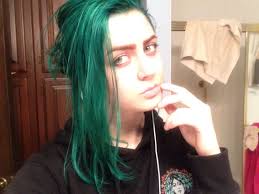 What color is your hair now?﻿ Punky Colour Alpine Green Semi Permanent Hair Dye Semi Permanent Hair Dye Coloured Hair Cool Hairstyles