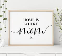 Home Is Where Mom Is Printable Art Mom Gift Mom Quote Printable Poster Mothers Day Gift Mom Poster Mom Wall Art Decor Instant Download Printable Posters Art Posters Printable Printing Websites