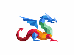 Dragon Animal Logo Polygon Art Logo Design