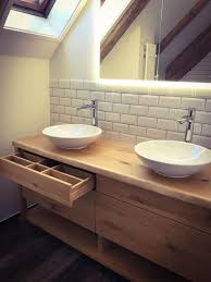 Waschtisch Aus Asteiche Mit Fussen Und Ablagebrett Waschtisch Landhaus Badezimmer Umbau Badezimmer Landhaus