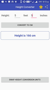 The distance d in centimeters (cm) is equal to the distance d in feet (ft) times 30.48 plus the distance d in inches (in) times 2.54 Height Converter For Android Apk Download