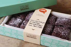 Love Brownies On Packaging Design Served Brownie Packaging Cake Boxes Packaging Bakery Packaging
