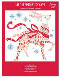 Counted cross stitch dishtowel pattern for huck dishtowels 14 count, aida, dmc thread, pdf pattern download. Let S Find Rudolph Cross Stitch Pattern Embroidery Patterns By Imaginating