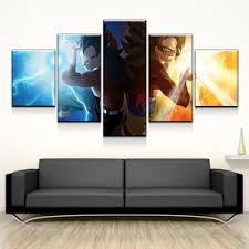 Dragon ball z canvas printed picture wall art 5 pieces. Dragon Ball Z Super Saiyan Iv 5 Piece Canvas Wall Art Vigor And Whim