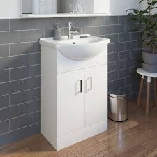 15.35'' h x 17.32'' w x 11.02'' d. Essence White Gloss Bathroom Sink Cabinet 550mm Width