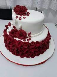 22 Ideas Cake Decorating Buttercream Design Fondant Buttercream Designs Rose Cake Wedding Cake Red