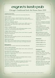 A4 Corner Pub Irish Menu Irish Pub Menu Design Template Menu Design