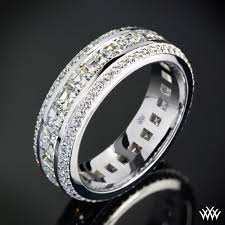 Custom Asscher And Round Full Eternity Diamond Wedding Ring 28004 Mens Diamond Wedding Bands Mens Diamond Wedding Wedding Rings