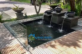 Air yang mengalir dan tertiup angin akan sedikit membawa kesejukkan pada lokasi tersebut. Jasa Pembuatan Kolam Koi Hias Pesan Taman