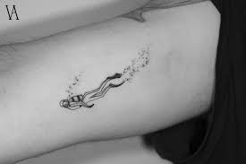 Maybe you would like to learn more about one of these? Fine Line Style Diver Tattoo On The Right Inner Arm