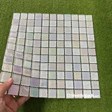 Gạch Mosaic Thủy Tinh Màu Trắng Trang Trí