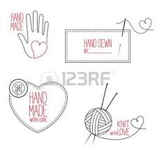 Handmade Labels Vector Set Of White Badges And Symbols Etiquetas Hechas A Mano El Arte De Coser Etiquetas De Tela