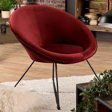 Vidaxl chaise à bascule rouge bordeaux velours fauteuil salon intérieur maison. Fauteuil Velours Rouge Bordeaux Forme Ronde Stockholm Fauteuils Pier Import