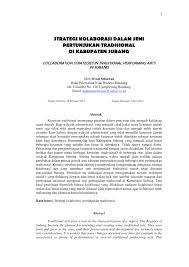 Membandingkan musik tradisional dengan musik modern 5. Pdf Strategi Kolaborasi Dalam Seni Pertunjukan Tradisional Di Kabupaten Subang