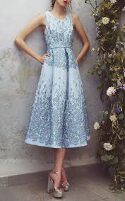 This Luisa Beccaria Floral Brocade A Line Midi Dress Features A Textured Floral Design And Cocktail Dresses Evening Wear Blue Tea Dresses Floral Cocktail Dress