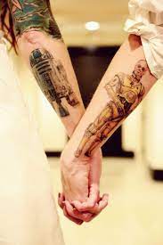 Multnomah Falls Wedding Sneak Peek Star Wars Tattoo Star Wars Couples Matching Tattoos