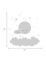 moon clouds and stars wall decal vinyl wall sticker etsy star wall decals nursery wall decals nursery wall stickers