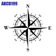Black And White Compass Logo New Design Vinyl Car Stickers Decals Art Cars Stickers Motorcycle Decoration Decal Black White Color Wish Compass Rose Tattoo Compass Tattoo Compass Art