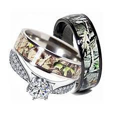 Mens Womens Camo Engagement Wedding Rings Set Silver Titanium Liked On Sterling Silver Wedding Rings Sets Wedding Rings Sets His And Hers Camo Wedding Rings