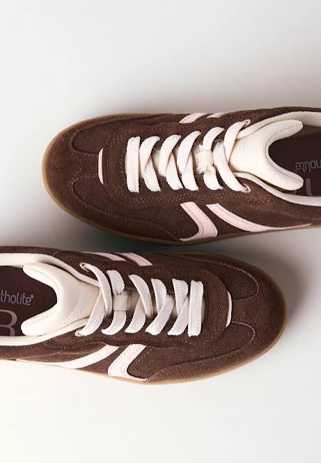 Stradivarius Casual Leather Trainers Brown 8