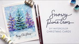 Dec 07, 2020 · greenery: Christmas Lights On Snowy Pine Trees Diy Watercolor Christmas Cards Youtube
