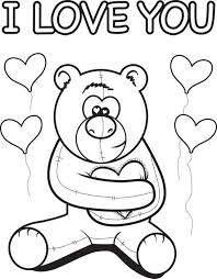 I Love You Teddy Bear Coloring Page Bear Coloring Pages Teddy Bear Coloring Pages Valentines Day Coloring Page