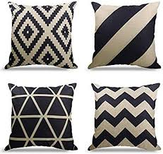 4er Set Dekorativ Kissenbezug Geometrische Muster 45 X 45cm Sofa Buro Dekor Kissenhulle Aus Baumwoll Und Leinen Dekorative Kissenbezuge Kissenbezug Boho Kissen