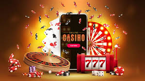 Online casino, banner with smartphone ...